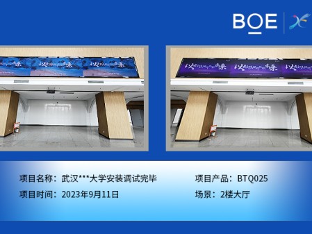 咸寧武漢**大學(xué)2樓大廳BTQ025安裝調(diào)試完畢