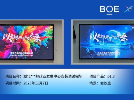 十堰湖北**郵政業(yè)發(fā)展中心會(huì)議室P1.8安裝調(diào)試完畢
