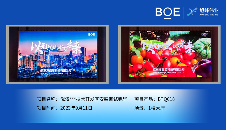 安慶武漢**技術(shù)開發(fā)區(qū)1樓大廳BTQ018安裝調(diào)試完畢