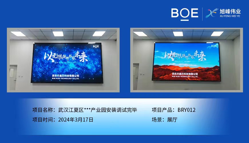 潛江武漢江夏區(qū)**產(chǎn)業(yè)園展廳BRY012安裝調(diào)試完畢
